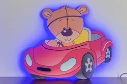 چراغ خواب تدی ماشین سوار (دختر)+(دارای ریموت کنترل تنظیم نور)