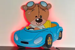 چراغ خواب تدی ماشین سوار (پسر)+(دارای ریموت کنترل تنظیم نور)