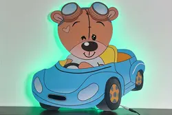 چراغ خواب تدی ماشین سوار (پسر)+(دارای ریموت کنترل تنظیم نور)