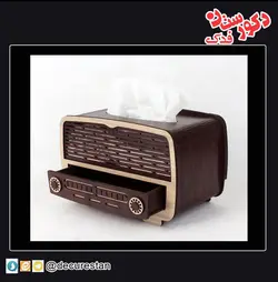 جای دستمال - طرح رادیو قدیمی