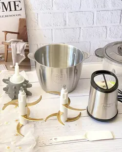 خردکن 2 کاسه سیلورکرست اصلی ٢ عدد تيغه طلایی سیر پاک کن دار