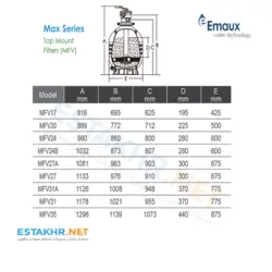فیلتر شنی ایماکس تصفیه استخر EMAUX-Mfv 27