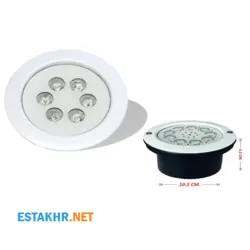 چراغ استخر توکار 6 وات تک رنگ 6RE