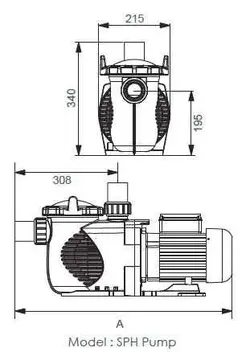 پمپ تصفیه استخر ایماکس EMAUX 2 hp مدل SPH200