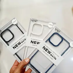 قاب گوشی iPhone 13 Pro آیفون طرح پشت طلق شفاف دور سیلیکونی اورجینال فلزی متال کیس Metal Case برند نیو اسکین NEW