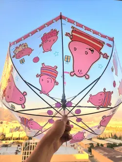 چتر شیشه ای اسب آبی صورتی