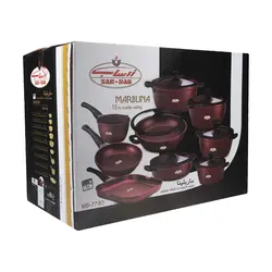 سرویس پخت و پز 15 پارچه زرساب مدل ماربلینا کد MB-7780