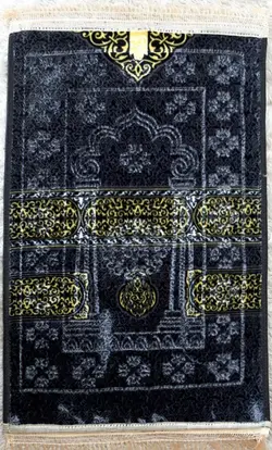 جانماز مخمل برجسته طرح پرده کعبه کد 300