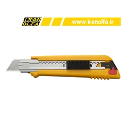 کاتر بزرگ با قفل اتوماتیک به همراه قفل پیچی اُلفا (OLFA) ژاپن - مدل PL-1 دارای مخزن و 3 عدد تیغ یدک