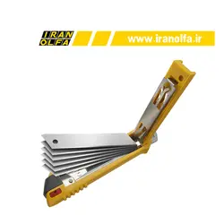 کاتر بزرگ با قفل اتوماتیک به همراه قفل پیچی اُلفا (OLFA) ژاپن - مدل PL-1 دارای مخزن و 3 عدد تیغ یدک