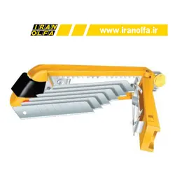 کاتر بزرگ با قفل اتوماتیک به همراه قفل پیچی اُلفا (OLFA) ژاپن - مدل PL-1 دارای مخزن و 3 عدد تیغ یدک