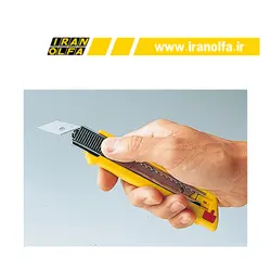 کاتر بزرگ با قفل اتوماتیک به همراه قفل پیچی اُلفا (OLFA) ژاپن - مدل PL-1 دارای مخزن و 3 عدد تیغ یدک