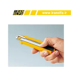 کاتر بزرگ با قفل اتوماتیک به همراه قفل پیچی اُلفا (OLFA) ژاپن - مدل PL-1 دارای مخزن و 3 عدد تیغ یدک