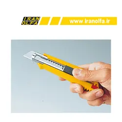 کاتر بزرگ با قفل اتوماتیک به همراه قفل پیچی اُلفا (OLFA) ژاپن - مدل PL-1 دارای مخزن و 3 عدد تیغ یدک
