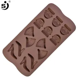 قالب سیلیکون شکلات طرح کیف و کفش و باد بزن