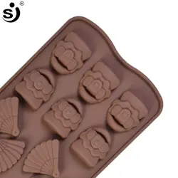 قالب سیلیکون شکلات طرح کیف و کفش و باد بزن