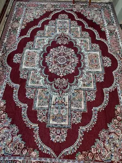 روفرشی مخمل زرکدار کلاسیک کد 117 ( طرح حوض نقره )