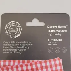 قاشق مربا خوری استیل طلایی و مشکی Danny Home (بسته ۶ عددی)
