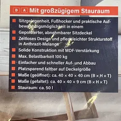 نیمکت پاف تاشو مربعی