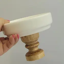 ظروف هفت سین سرامیکی سفید پایه چوبی