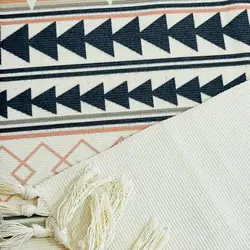 گلیم وارداتی نخی طرحدار ریشه‌دار (۶۰×۱۳۰)