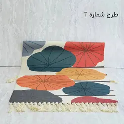 گلیم وارداتی نخی طرحدار ریشه‌دار (۶۰×۱۳۰)