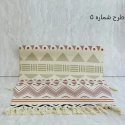 گلیم وارداتی نخی طرحدار ریشه‌دار (۶۰×۱۳۰)