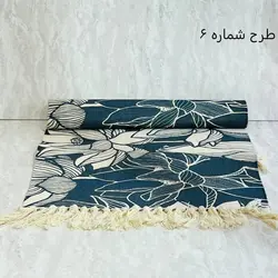 گلیم وارداتی نخی طرحدار ریشه‌دار (۶۰×۱۳۰)