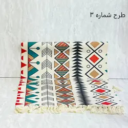 گلیم وارداتی نخی طرحدار ریشه‌دار (۶۰×۹۰)