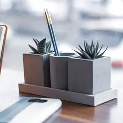 ست گلدان و جاقلمی رومیزی کارو مدل اسفند | جاقلمی رومیزی