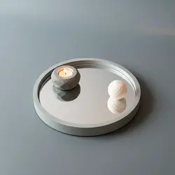 سینی آینه ای گرد | سینی دکوراتیو | سینی آینه ای