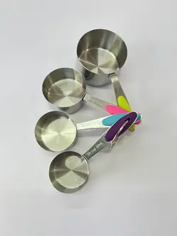 پیمانه 4تایی استیل دسته رنگی