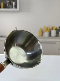 پیمانه استیل دسته چوبی