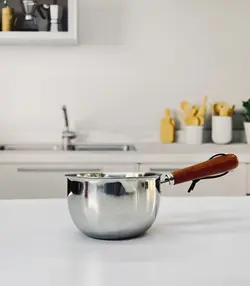 پیمانه استیل دسته چوبی