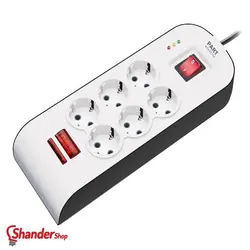 محافظ ولتاژ دیجیتال شش خانه پارت الکتریک مناسب صوتی و تصویری