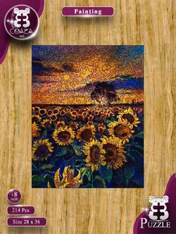 پازل گلهای آفتابگردان | Sun flowers puzzle | نقاشی | پازل یونی کوالا