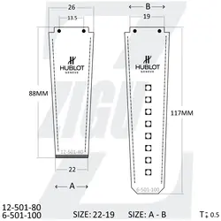 بند ساعت هابلوت مردانه HUBLOT رابر قفل 22MM