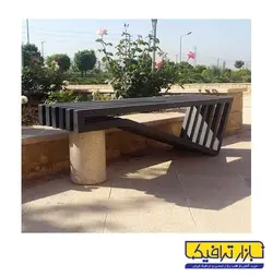 نیمکت سه نفره مدل بتن و فلز