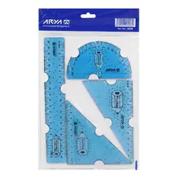 ست نقاله گونیا و خط کش ژله ای Arya 8038