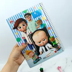 دفتر سیمی ۸۰ برگ طرح کارتونی پسرانه Nahal Alma کد ۷۸۸۷