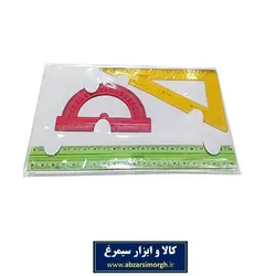 ست خط کش، گونیا و نقاله پنگوئن ۳ عددی پلاستیکی ژله ای OKK-006