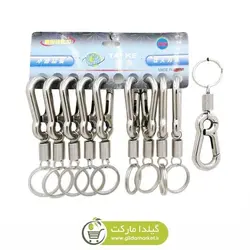 سرکلیدی فنری تک حلقه Tai Ke فلزی استیل سایز بزرگ HSK-033