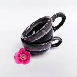فنجان اسپرسو خوری مدل سینگل (45 میل singel) رنگ مشکی ست 6 عددی سرامیکی