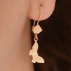 گوشواره طلا 18 عیار زنانه طلای مستجابی مدل پروانه کد 09