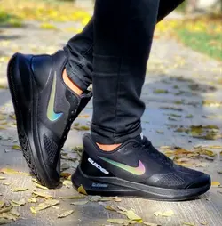 کفش کتونی اسپرت مدل ادیداس زیره کپسولی اسپرت مردانه و پسرانه جدید مشکی تمام  با ارسال رایگان 3605