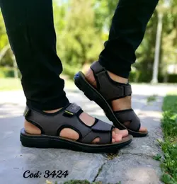 حراج محدود دمپایی صندل پشت بسته چسبی مردانه با کیفیت صد در صد طبی قهوه ایی 3424