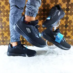 کفش اسپرت مخصوص پیاده روی مردانه فوق العاده شیک و راحت  مدل اسچیکرز رنگ مشکی تمام بندی  4344