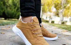 کفش اسپرت مردانه فوق العاده شیک و راحت  مدل پرادا شیک وراحت خردلی