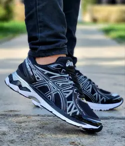 کفش کتونی اسپرت مردانه و پسرانه مدل اسیکس جدید  و باکیفیت مشکی طوسی با ارسال رایگان 3763