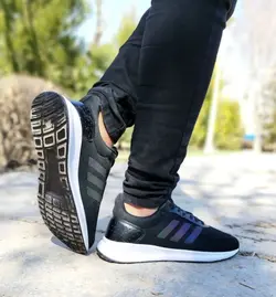 حراج باورنکردنی کفش اسپرت مردانه و پسرانه مدل اسپیسر خاص مشکی هولوگرامی زیره مشکی با ارسال رایگان